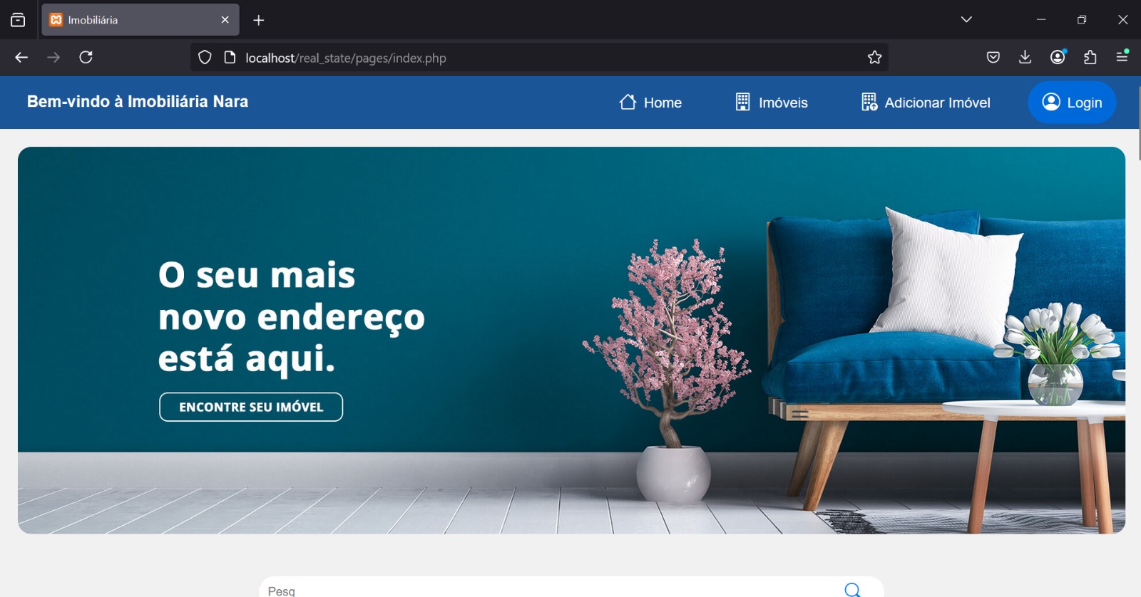 Imagem do projeto da imobiliária